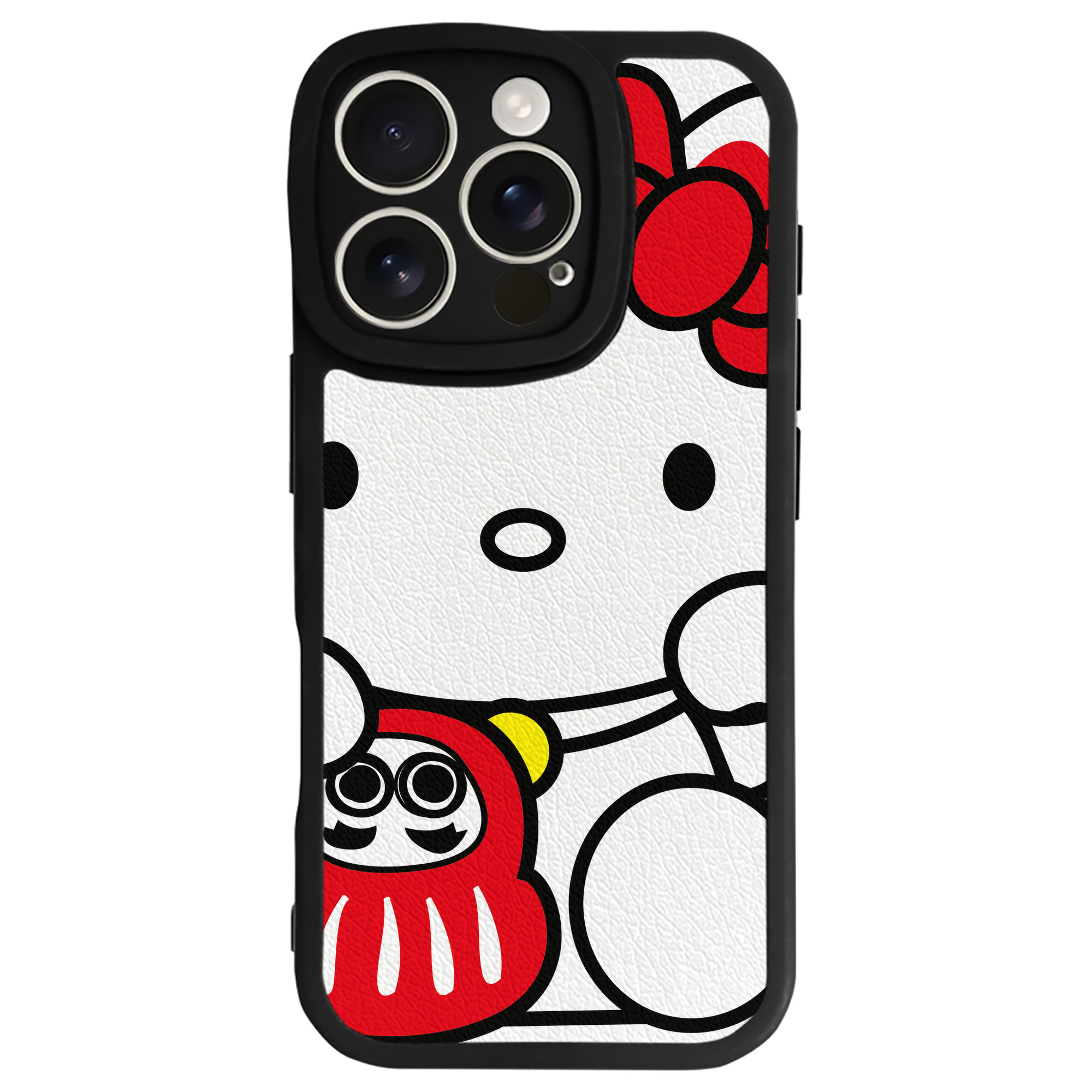 （画像用） Hello Kitty ハローキティ 【iPhone 16シリーズ対応】シリコンスマホケース（レザー調） 材質：シリコン